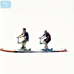 <span class=keywords><strong>Planche</strong></span> de SUP double siège avec cadre en plastique, grandes pontons, vélo aquatique SUP rapide et portable pour parc aquatique, de Chine, Lumark, OEM, logo personnalisé - Product Image 1
