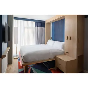 คำขวัญของฮิลตันที่ทันสมัยเฟอร์นิเจอร์ห้องนอนของโรงแรมขนาดเล็กเตียงสองชั้นชุดห้องพักหรูหรา