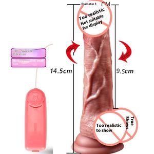 Muhuan Adult Sexspielzeug Realistischer schwingender Teleskop vibrator Weicher weiblicher Mastur bator Vibrierender Dildo - Product Image 5