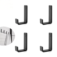 Porte-manteau mural simple en métal noir, en acier laminé à froid, pour chapeaux et vêtements