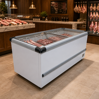 Vitrine Réfrigérée Commerciale pour Supermarché, Congélateur de Présentation pour Viande, Charcuterie et Aliments, Réfrigérateur de Comptoir en Verre, Type de Refroidissement