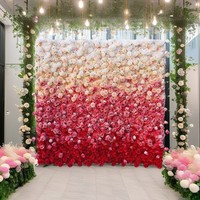 8Ft X 8Ft Jaune et Blanc Enrouler Remplacement Toile de Fond Bleu 8X8 Fleur Panneaux Muraux Rouge Foncé Avec Fleurs