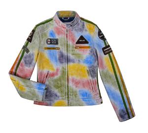 Veste pour femme en cuir Nappa ciré multicolore 100% authentique, finition cirée vintage, fermeture éclair YKK, personnalisation de la marque, étiquette privée - Product Image 1