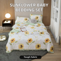 Nouveau été Floral imprimé draps de lit enfants tournesol couette ensemble qualité qualité Polyester remplissage tissé Technique pour chambre sac