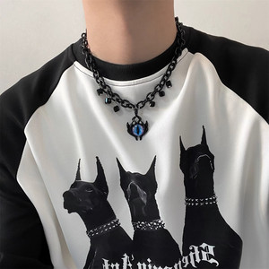 Collares con Colgante de Ojo Turco para Hombre y Mujer, Cadena de Cuentas Negras Estilo Hip-Hop, Joyería Unisex para Uso Diario - Product Image 2