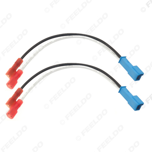 BMW için 2 adet 2Pin araba <span class=keywords><strong>Stereo</strong></span> hoparlör kablo demeti adaptörleri evrensel/Mini hoparlör yedek bağlantı kablo fiş kabloları - Product Image 1