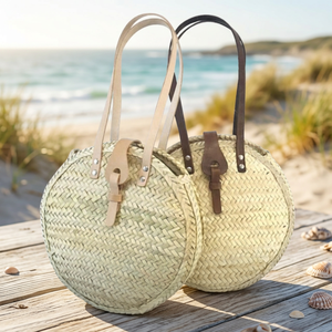 EXXOT DESIGN MA Cestas Pequeñas de Madera Marroquíes Elegantes con Patrón Natural y Asas Estilosas, Bolsas de Compras con Asas, Modelo - Product Image 3