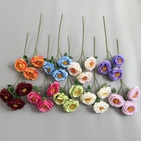 YOPIN-8187 Fleur artificielle de haute qualité en soie, pivoine à 3 têtes pour la décoration de mariage et de la maison, vente en gros