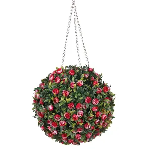 Q14 Unterschied liche Größe Decke Kunststoff Hängende Pflanze Künstliche Blume Rose Topiary Grass Ball