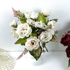 Flores Artificiales de Peonía de 30 cm, Blancas, de Seda, Alta Simulación, Decoración para Bodas y Hogar - Product Image 1