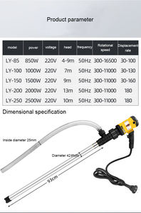 Vente flash Pompe à baril électrique portable 220V à haute viscosité Pompe à transfert d'huile électrique mini-baril de qualité alimentaire - Product Image 5