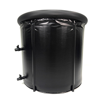 Baignoire gonflable personnalisable et durable en maille noire renforcée avec couvercle, configuration complète, écologique et portable