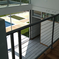 PRIMA Garde-corps vertical moderne en acier galvanisé et acier inoxydable pour extérieur et intérieur avec câble de tension