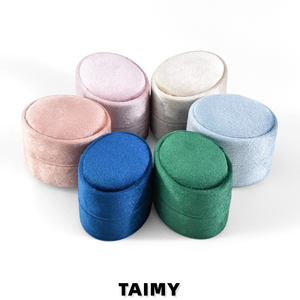 Caja de Anillos Ovalada de Terciopelo al por Mayor, con 1/2/3 Ranuras, para Almacenamiento de Joyas, Empaque de Regalo para Propuesta de Matrimonio, Boda, con Logotipo Personalizado - Product Image 6