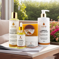 Set de Cuidado de la Piel Luminoso con Colágeno, Vitamina C y E, Infusión de Glutatión, Sin Hidroquinona, Aceite Corporal, Loción, Sérum, Set Aclarante