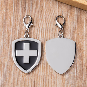 Etiqueta de perro de aleación de Zinc cruzada creativa, suministros para mascotas, etiqueta colgante, forma de escudo de Metal para gatos, etiqueta de identidad para mascotas, puede logotipo DIY - Product Image 6