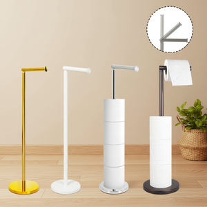 In Stock Free Standing Bathroom Toilet <b>Tissue</b> <b>Paper</b> Roll Holder Stand Stainless Steel Toilet <b>Paper</b> Holder Standing - Product Image 1