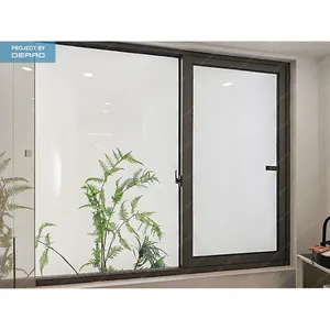 Profesyonel tasarım özelleştirilebilir çift camlı pencere beyaz siyah renk alüminyum sürgülü pencere low-e cam ile