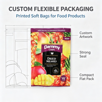 Sacs d'emballage personnalisés scellés au dos en CPP de qualité alimentaire pour aliments secs, chips croustillantes, frites et snacks