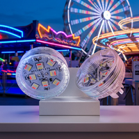 AC110V 45mm Préprogrammables 12 LED SMD5050 RGBW 1-16 Cabochons lumineux E14 pour manèges de fête foraine, lumières LED à fonctionnement automatique pour attractions