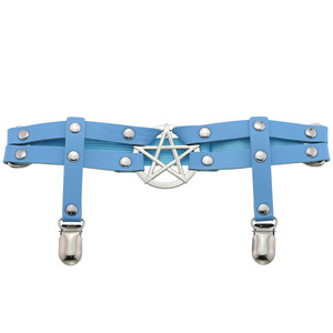 펑크 락 가죽 허벅지 가터 스터드 별 리벳 레그링 1개 - Product Image 3