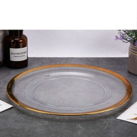Assiettes de Présentation XiangJin 33cm en Plastique Écologique, Design Occidental de Luxe, Vaisselle Solide en PS pour Mariages et Événements