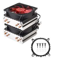 Ventilateur de refroidissement RGB avec caloduc combiné cuivre-aluminium LED pour le refroidissement complet du processeur et l'utilisation en boîtier d'ordinateur
