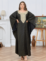 Nueva Túnica Musulmana Europea, Americana y de Oriente Medio, Elegante Vestido Abaya con Encaje y Detalles Bronceados