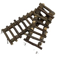 Échelle d'escalade en bois massif pour perroquet, plateforme en bois de pomme, échelle pour écureuil, station de repas en forme de sac de miel, poteau écologique pour lapin d'intérieur