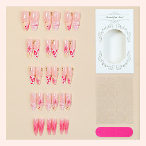Uñas Postizas Almendradas Medianas Personalizadas, Uñas Postizas Francesas en 3D al por Mayor, <span class=keywords><strong>Kit</strong></span> de Uñas Postizas - Product Image 3