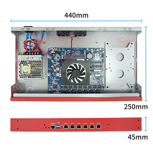 BKHD nuevo enrutador rojo 1U 6 * LAN 2,5G Celeron Intel N5105 AP controlador Enterprise Gateway <span class=keywords><strong>Firewall</strong></span> VPN Pfsense Linux Ubuntu - Product Image 5