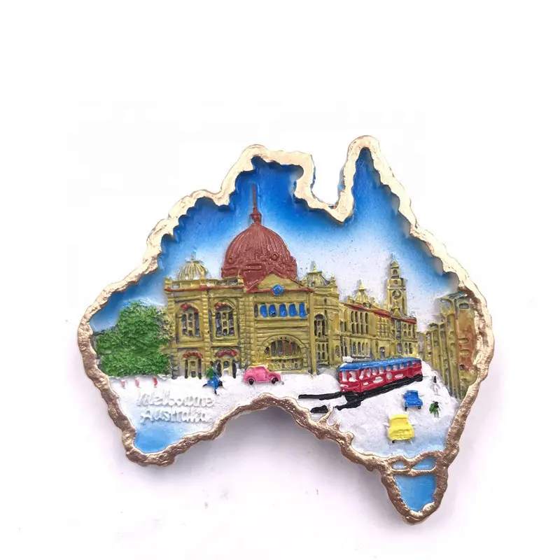 Custom 3D Australian Sydney Melbourne Magnetic Fridge Sticker Resin Creative Travel Souvenirs Fridge Magnet Australia