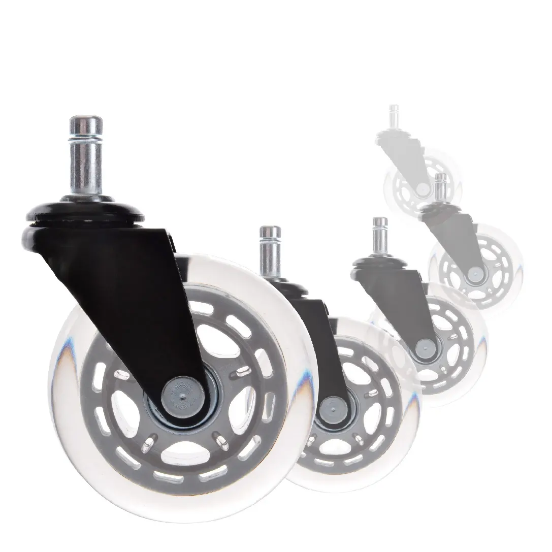 Office Chair Caster Wheels (Set of 5) - Heavy Duty & Safe for All Floors Including Hardwood - Perfect Replacement for Desk Floor