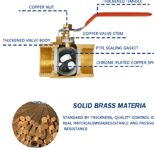 Высококачественный 1/<span class=keywords><strong>2</strong></span> латунный JD-4099 шаровой клапан, Прямая продажа с фабрики, ручная домашняя сантехническая система с мужской резьбой, OEM, настраиваемая вода - Product Image 2