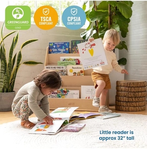 Rangement double face pour l'école à la maison, organisateur de magazines, étagère, boîte en bois - Product Image 5