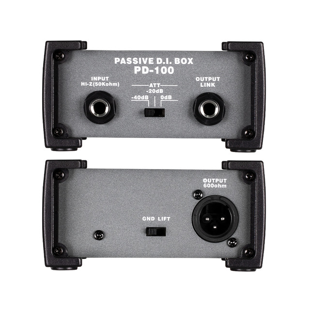 N-AUDIO PD100 Professional Durable DI Box Passive Metal New Model for Guitar Bass Direct Audio Equiment Interface