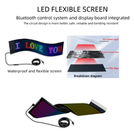 1696 LED-Matrix-Pixel-Panel USB 5V Flexibles Adressierbares RGB-Muster Graffiti Lauftext Animation LED-Matrix-Panel für Auto