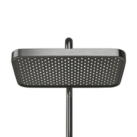 Nouvelle Tendance : Système de Douche Thermostatique Gris avec Affichage Numérique, Fonction Pluie et Massage, Robinets et Barre Coulissante, Pommeau de Douche Piano en Laiton apparent