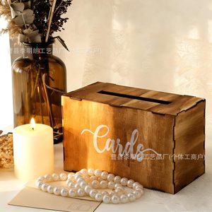 Wooden <b>Wedding</b> <b>Card</b> <b>Box</b> Rectangle Vintage Decorative Gift <b>Card</b> Holder For <b>Wedding</b> - Product Image 1