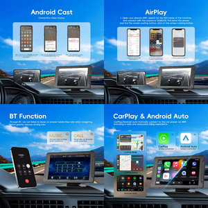 Podofo Écran de voiture portable sans fil CarPlay/Android Auto 7 pouces HD, AirPlay, Android Cast, musique BT, FM - Product Image 3