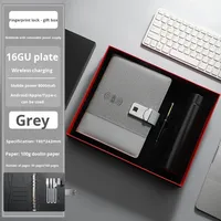 Carnet de notes en cuir PU personnalisé avec fonction de charge sans fil, support de téléphone, câble 3 en 1, cadeau promotionnel d'entreprise