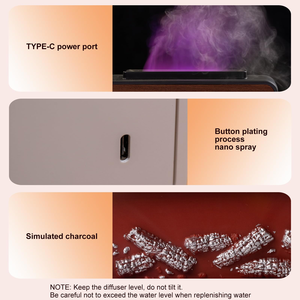 New Model USB Powered Desktop <b>Aroma</b> <b>Diffuser</b> Simulated Flame Atmosphere Lamp Colorful Humidifier for Household - Product Image 4