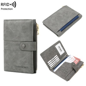 Porta Passaporto <span class=keywords><strong>in</strong></span> PU con Protezione RFID, Portafoglio da Viaggio con Multi Scomparti per Carte, Slot per SIM, <span class=keywords><strong>Tasca</strong></span> per Penna, <span class=keywords><strong>Tasca</strong></span> con Cerniera, Organizzatore per Documenti di Viaggio - Product Image 3