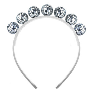 Accesorios de Fiesta de Pascua <span class=keywords><strong>Vintage</strong></span> al por Mayor, Diadema de Bola de Discoteca de Cristal Hecha a Mano, Plateada, para Mujeres, Decoración de Fiesta - Product Image 4