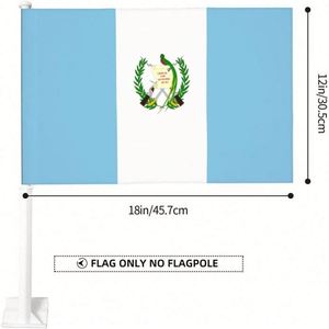 ธงกัวเตมาลาแบบหนีบติดกระจกรถยนต์ ขายส่ง ผ้าโพลีเอสเตอร์สองชั้น ป้องกันรังสียูวี สำหรับตกแต่งภายนอก ขนาด 18"x12" - Product Image 2