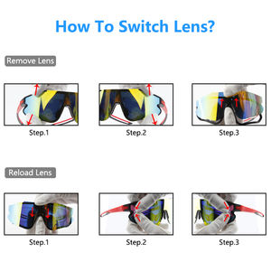 في المخزون مجموعة عالية الجودة قابلة للتبديل 3 عدسات نظارات شمسية مخصصة لركوب الدراجات في الهواء الطلق نظارات السلامة المصنعة للنساء - Product Image 5