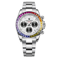 Montre-bracelet chronographe multifonction à quartz pour homme, en acier 316L, étanche, avec petite seconde et calendrier, vente en gros personnalisée