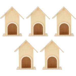 Maison d'oiseau en bois décorative <span class=keywords><strong>Mini</strong></span> mangeoire à oiseaux <span class=keywords><strong>Cage</strong></span> jardin et décoration artisanale de peinture pour enfants - Product Image 5