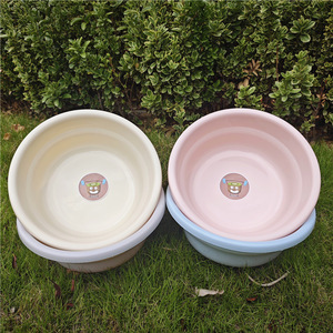 Bassine en plastique épaissi pour enfants, bébés, lavage des pieds, lessive, cuisine, lavage des légumes, ronde, durable, 26-38 cm - Product Image 2