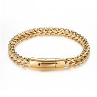 Bracelet en acier inoxydable plaqué or 14k 18k PVD tendance anti-ternissement, logo de marque personnalisé en gros, pour femmes et hommes